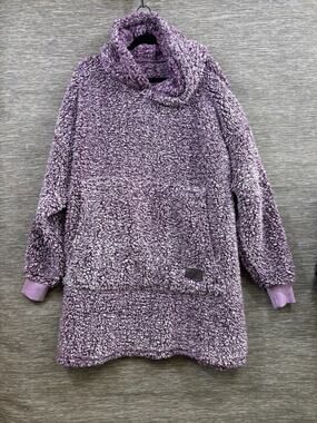 Catalonia Purple Wearable Blanket Hoodie Non-Standard Adult Sleeves Cozy Sherpa